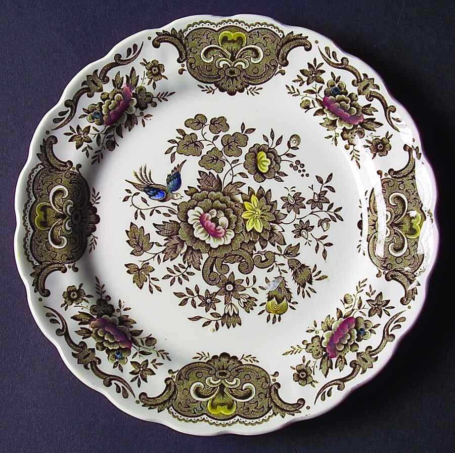 Windsor Green Multicolor Dessert/Pie Plate by Ridgway (Ridgways)-1