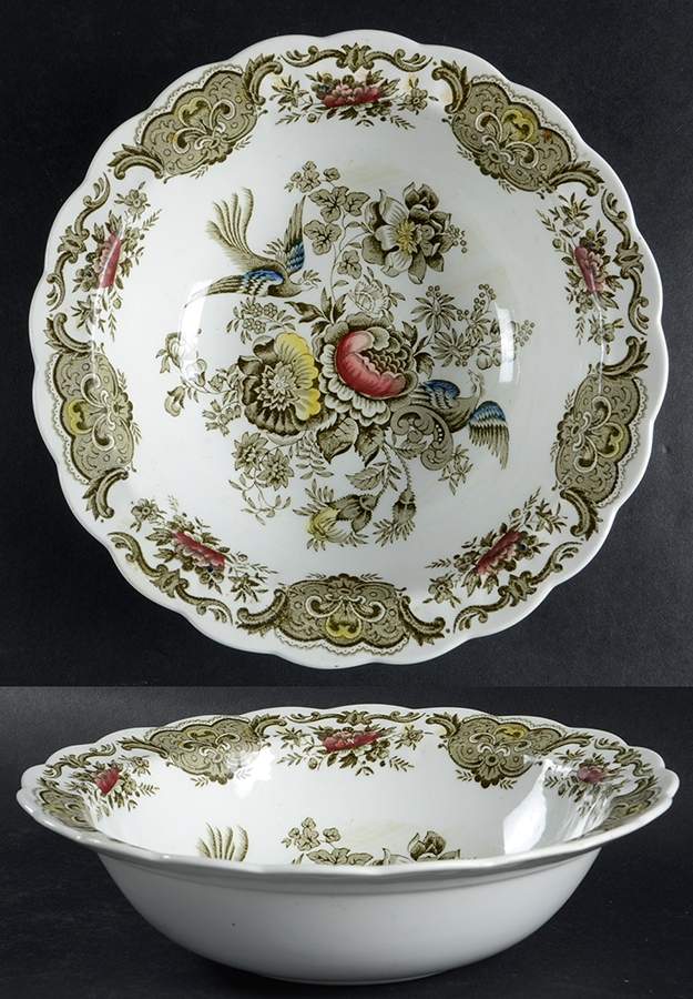 Windsor Green Multicolor 9" Round Vegetable Bowl by Ridgway (Ridgways)-1