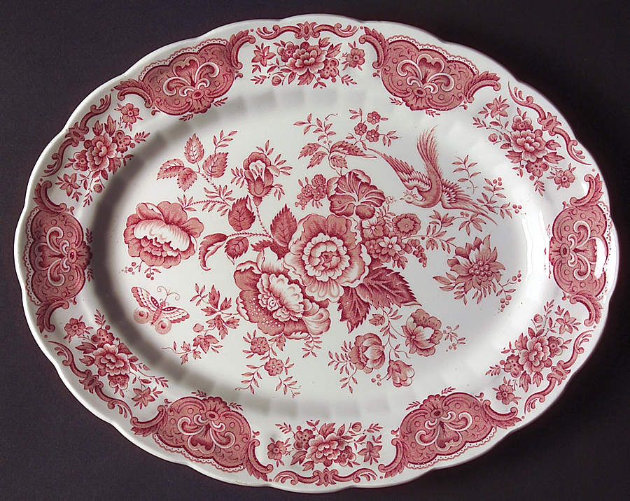 Windsor Pink 12" Oval Serving Platter by Ridgway (Ridgways)-1