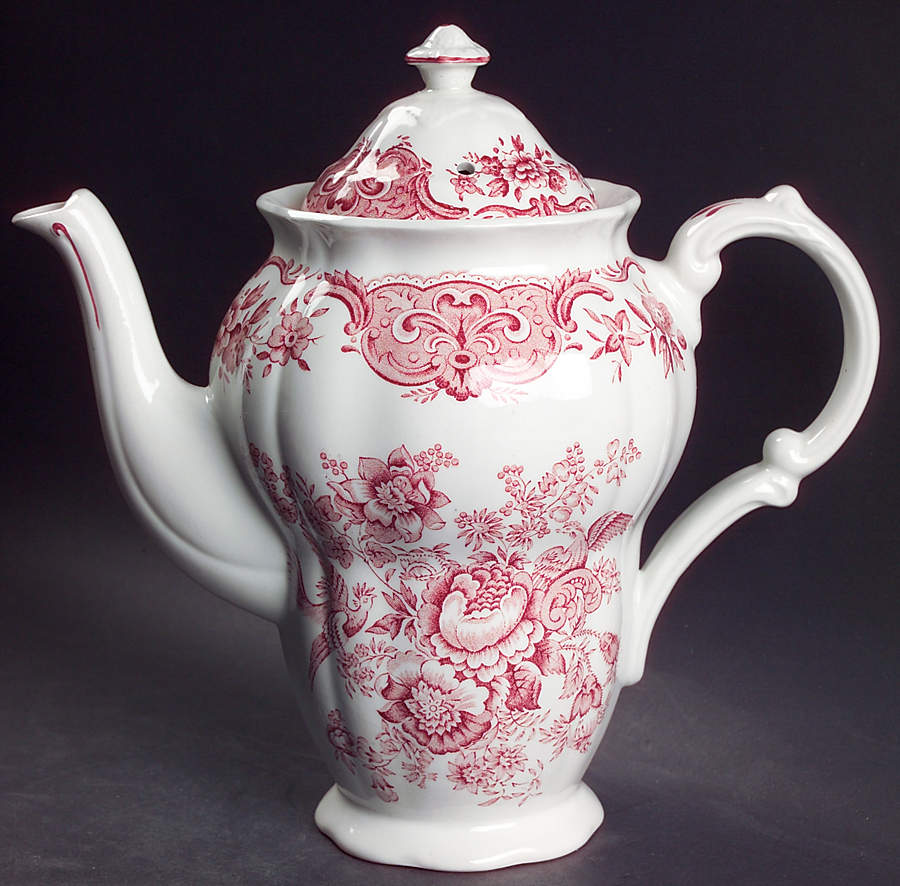 Windsor Pink Coffee Pot & Lid by Ridgway (Ridgways)-1