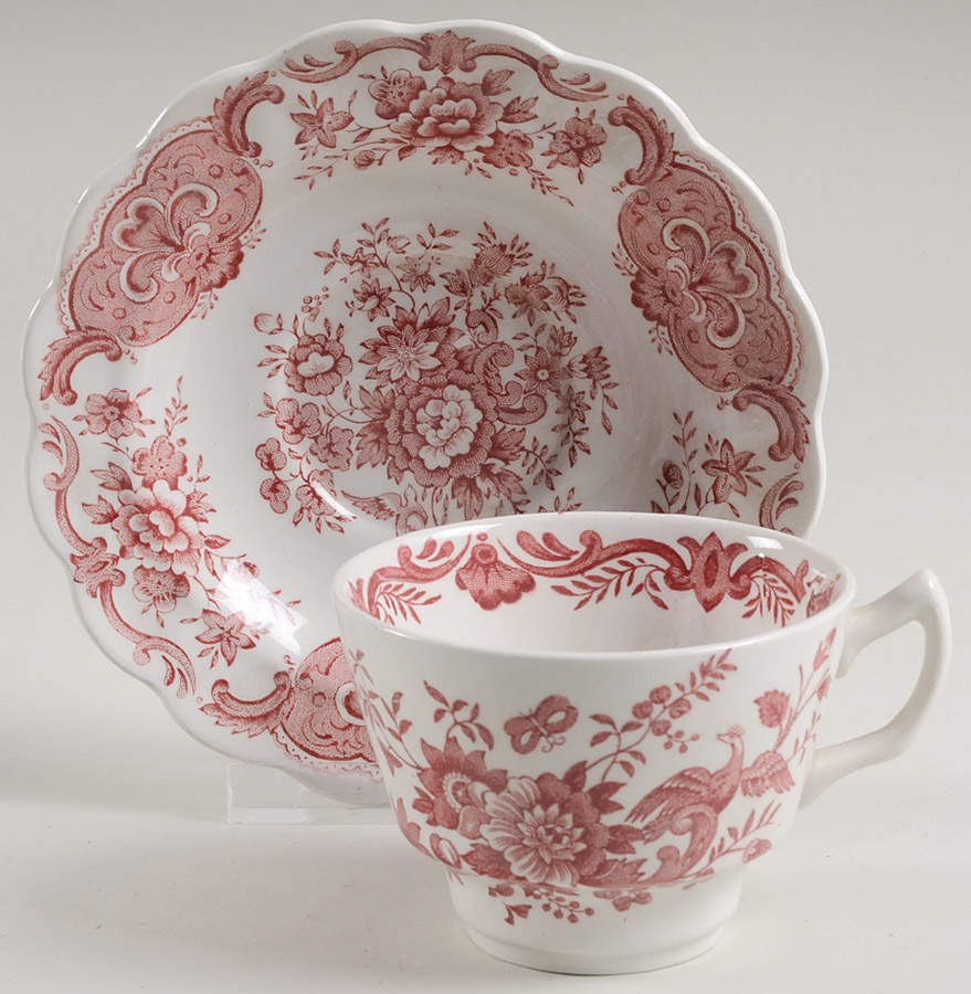 Windsor Pink Flat Cup & Saucer Set by Ridgway (Ridgways)-1
