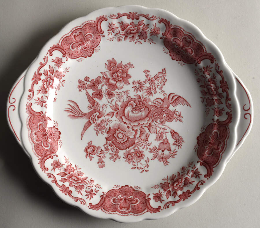Windsor Pink Handled Cake Plate by Ridgway (Ridgways)-1