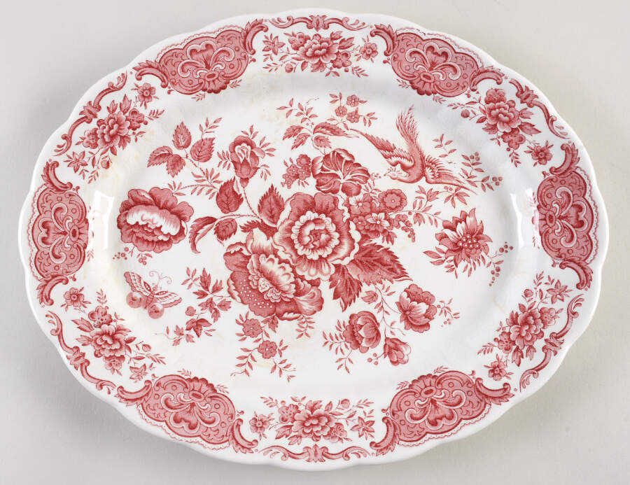 Windsor Pink 13" Oval Serving Platter by Ridgway (Ridgways)-1