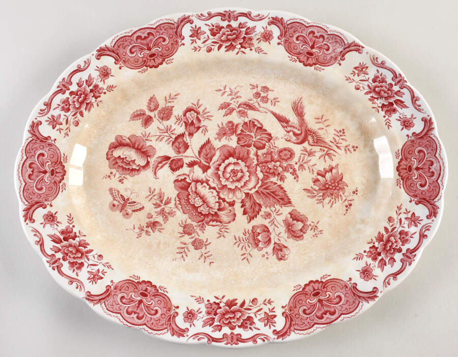 Windsor Pink 15" Oval Serving Platter by Ridgway (Ridgways)-1