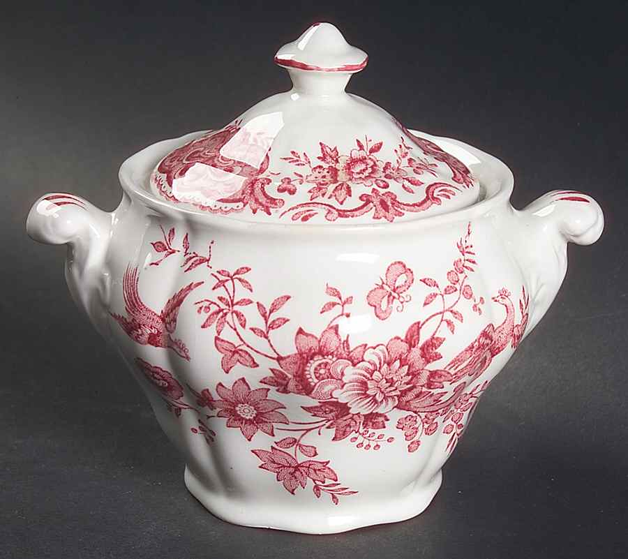 Windsor Pink Sugar Bowl & Lid by Ridgway (Ridgways)-1