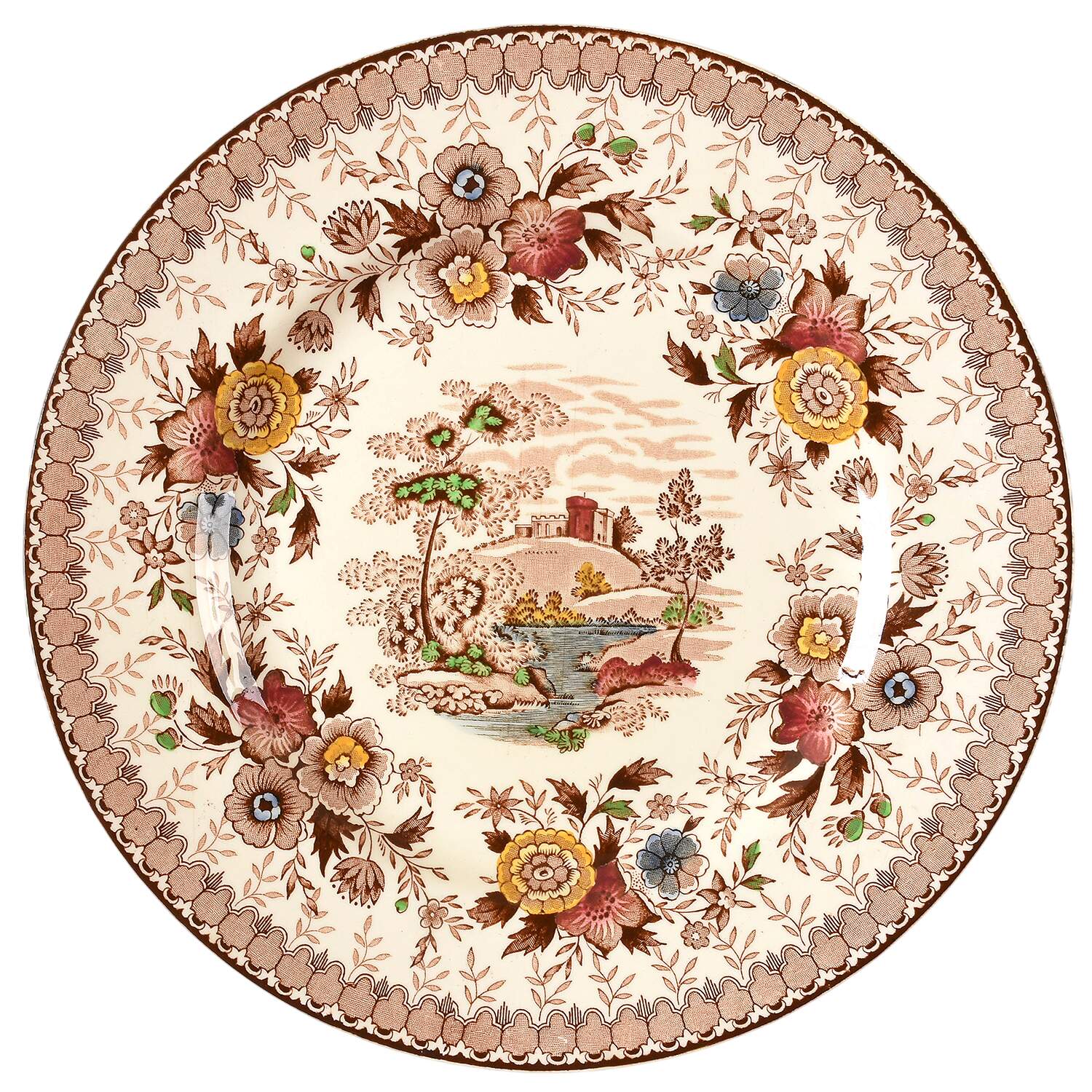 Woodland Brown (Cream Background) Luncheon Plate by Ridgway (Ridgways)-1