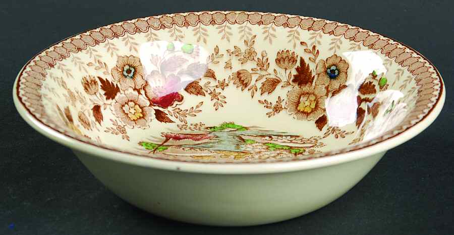 Woodland Brown (Cream Background) Coupe Cereal Bowl by Ridgway (Ridgways)-1