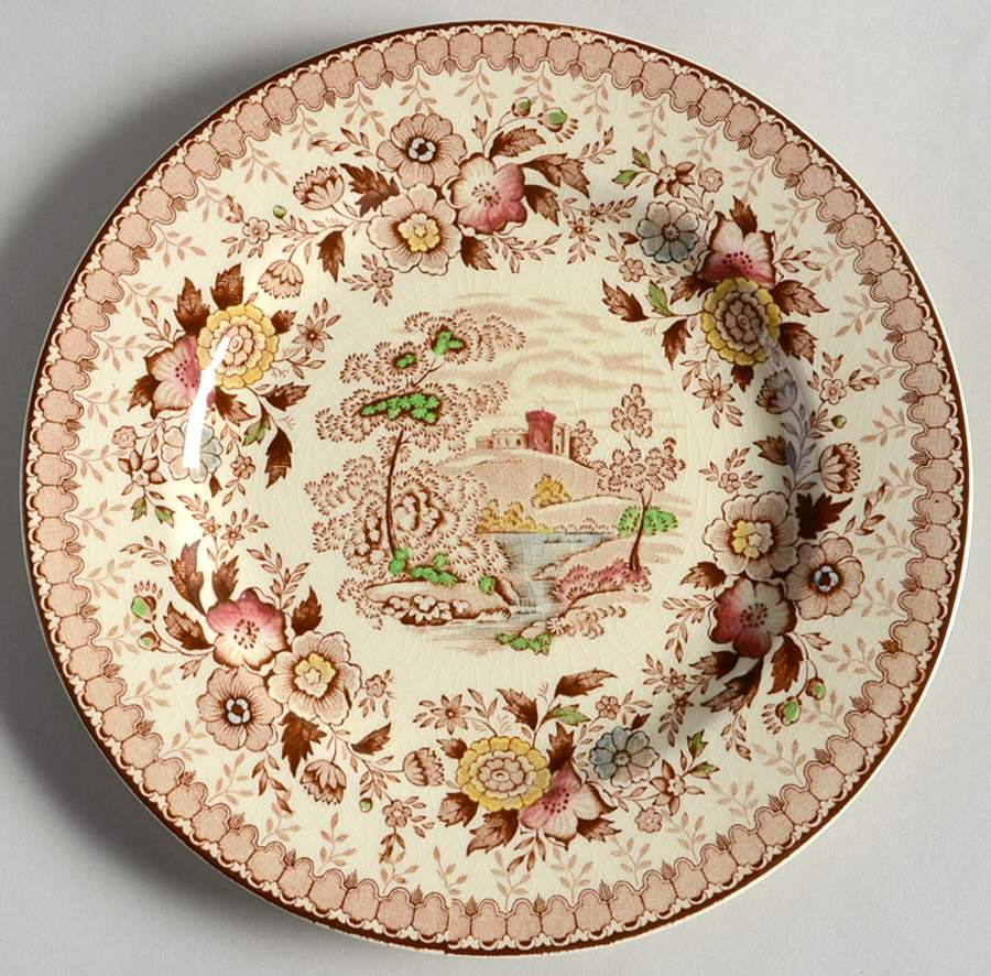 Woodland Brown (Cream Background) Salad Plate by Ridgway (Ridgways)-1