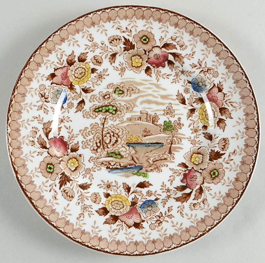 Woodland Brown (White Background) Salad Plate by Ridgway (Ridgways)-1