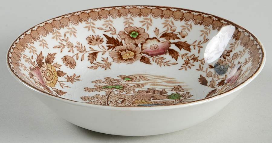 Woodland Brown (White Background) Fruit/Dessert (Sauce) Bowl by Ridgway (Ridgways)-1