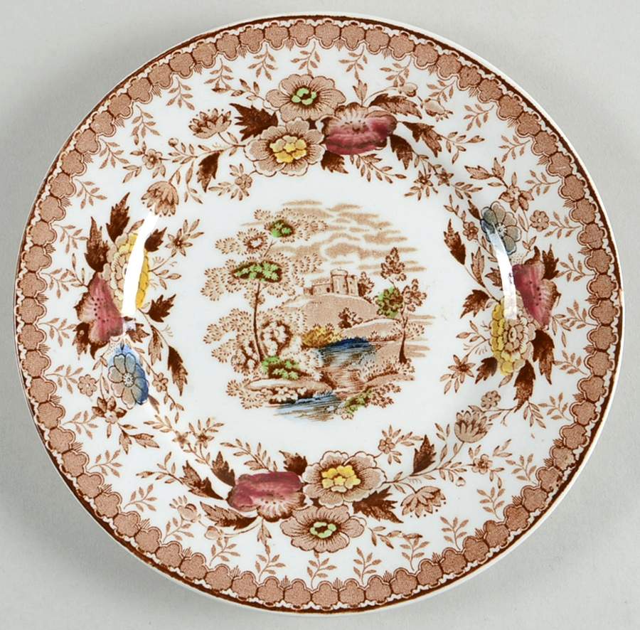 Woodland Brown (White Background) Bread & Butter Plate by Ridgway (Ridgways)-1