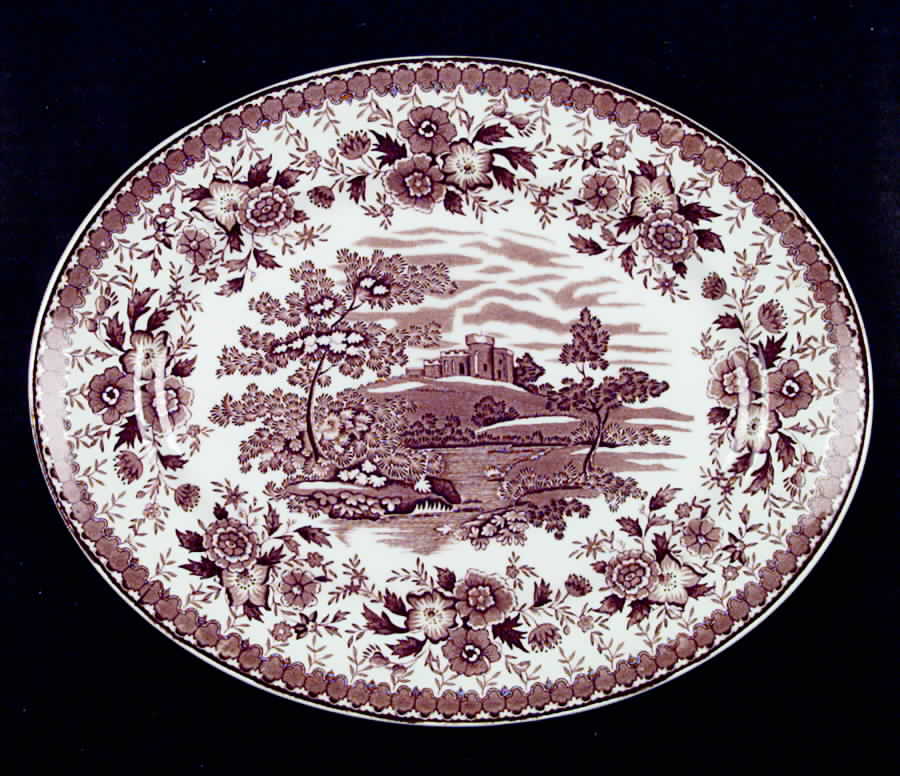 Woodland Brown 12" Oval Serving Platter by Ridgway (Ridgways)-1