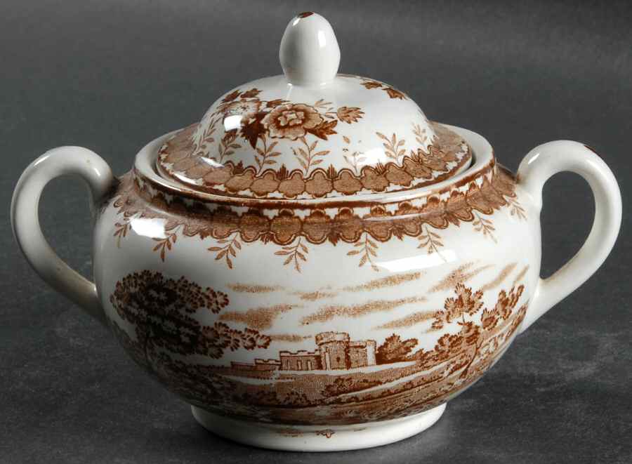 Woodland Brown Sugar Bowl & Lid by Ridgway (Ridgways)-1
