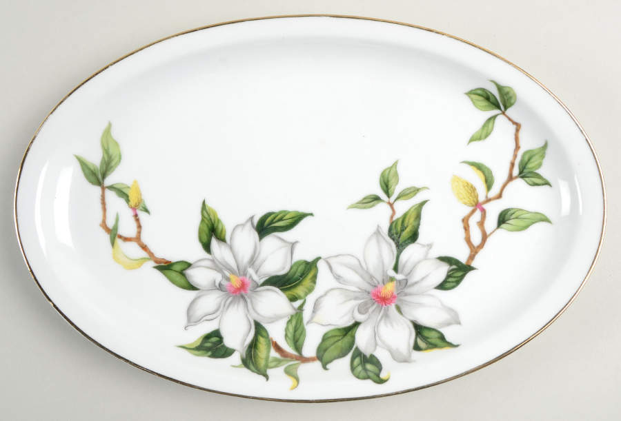 Wild Gardenia 11" Oval Serving Platter by Rokko (Japan)-1