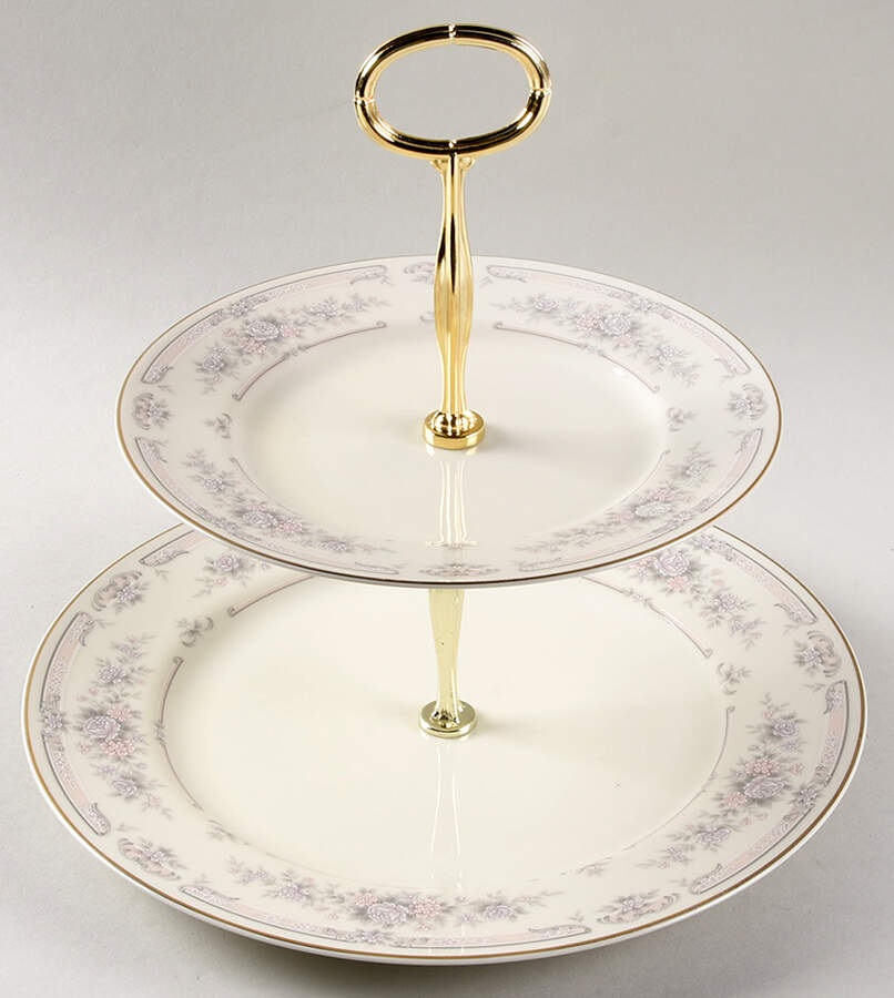 Antique Lace 6 5/8"-10"  2 Tiered Serving Tray (Dp, Sp) HC by Royal Limited-1