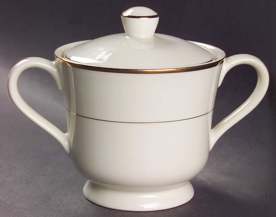 Golden Ivory Sugar Bowl & Lid by Royal Limited-1