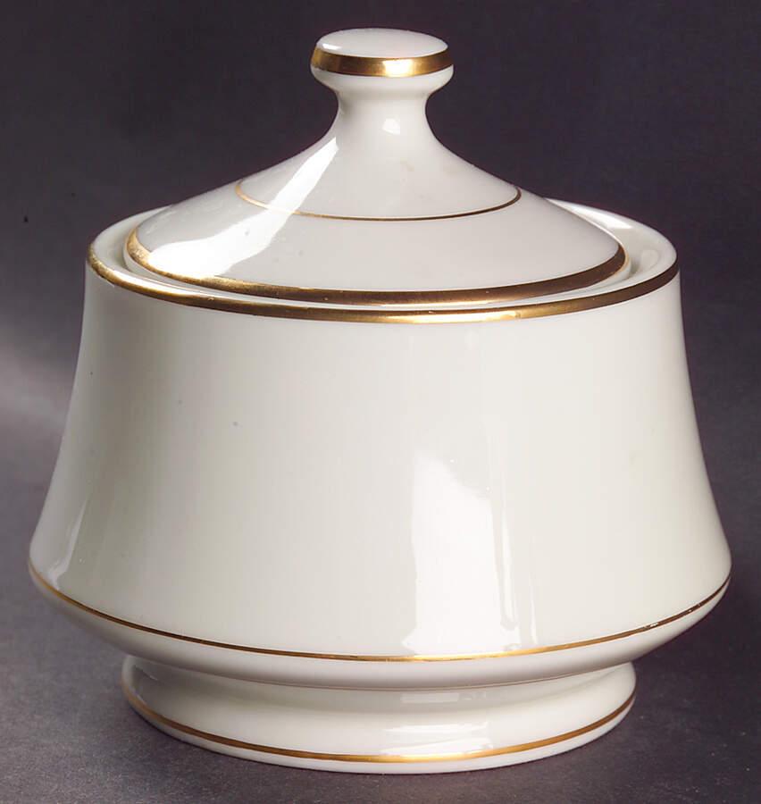 Golden Ivory Sugar Bowl & Lid by Royal Limited-1
