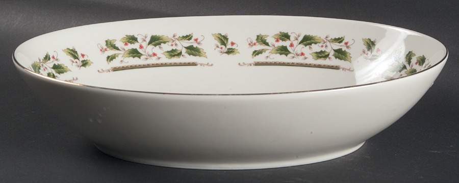 Holly Holiday 10" Oval Vegetable Bowl by Royal Limited-1