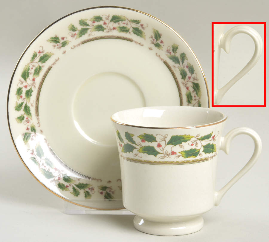 Holly Holiday Footed Cup & Saucer Set by Royal Limited-1