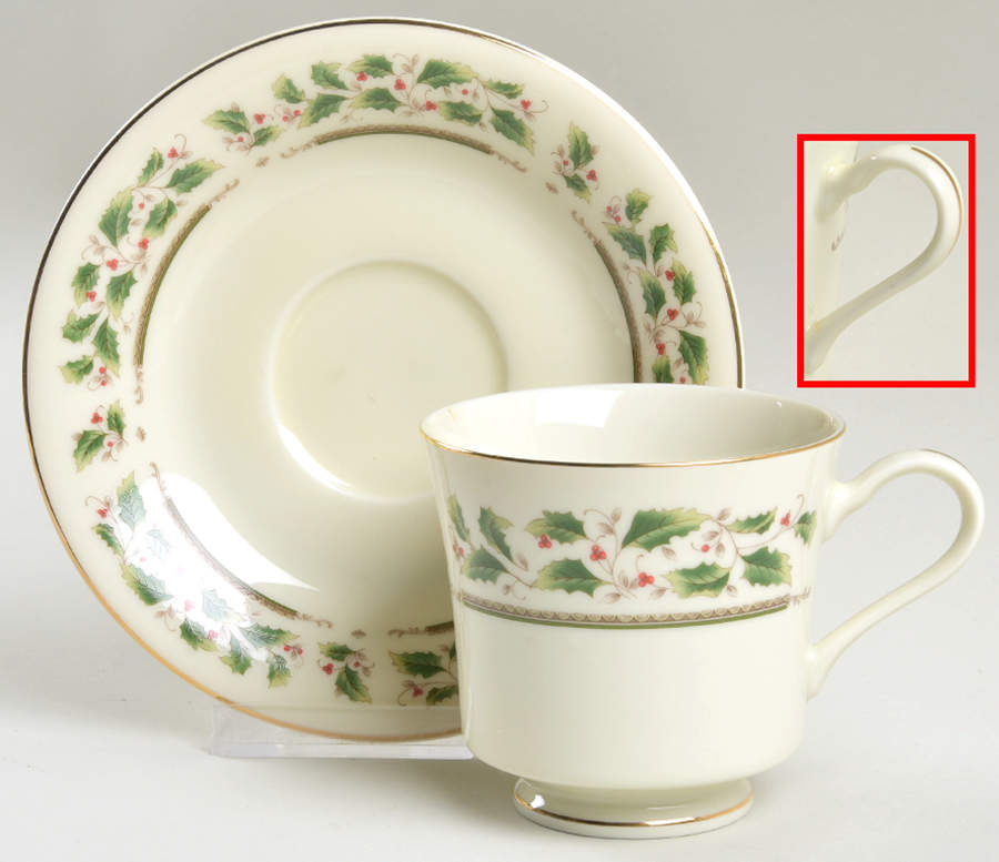 Holly Holiday Footed Cup & Saucer Set by Royal Limited-1