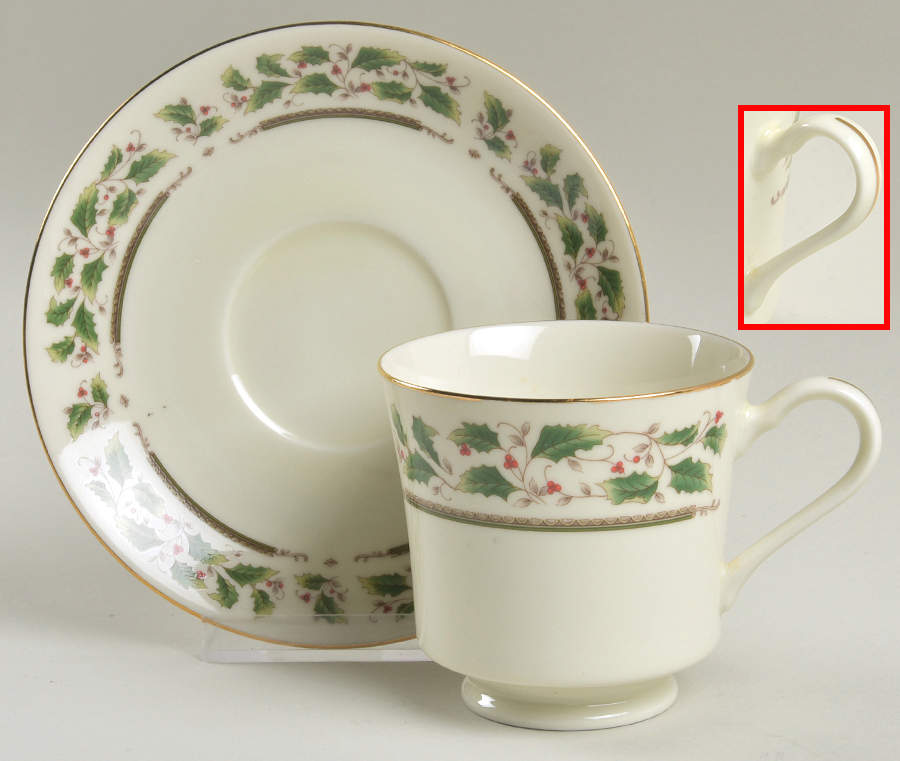 Holly Holiday Footed Cup & Saucer Set by Royal Limited-1