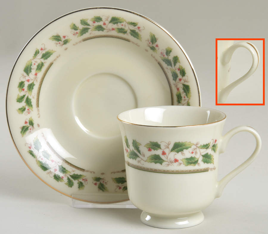 Holly Holiday Footed Cup & Saucer Set by Royal Limited-1