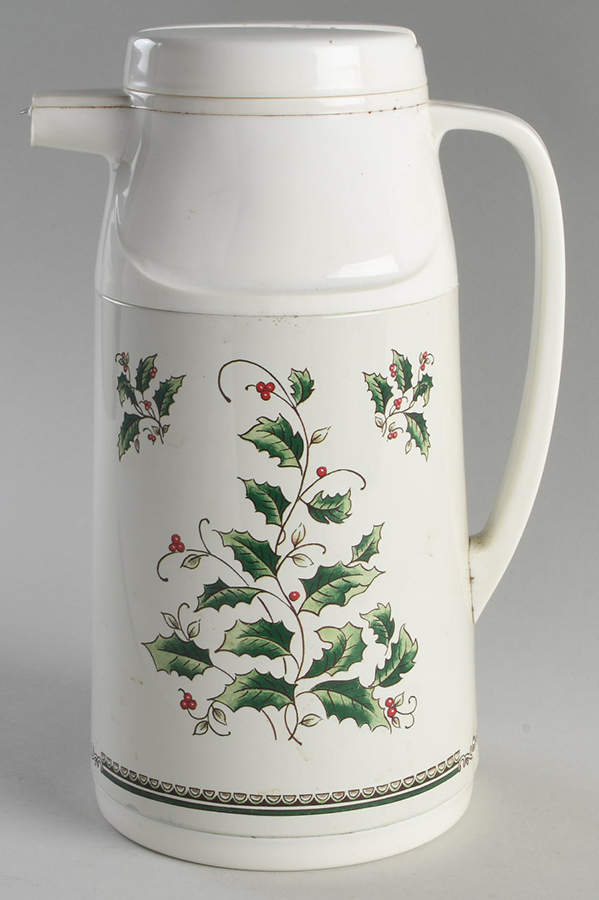 Holly Holiday Plastic Thermos/Carafe & Lid by Royal Limited-1