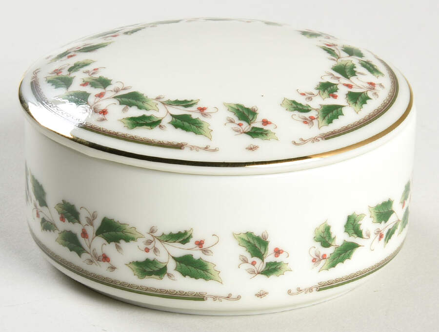 Holly Holiday 3" Round Box & Lid by Royal Limited-1