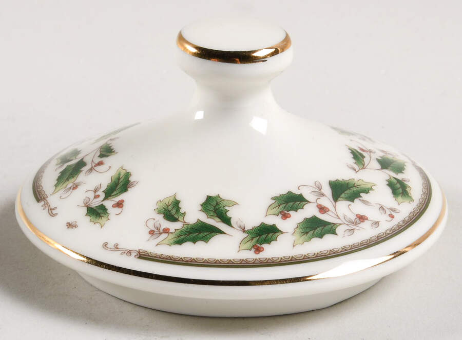 Holly Holiday Lid for Sugar Bowl by Royal Limited-1