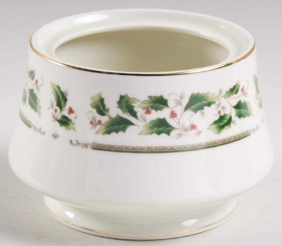 Holly Holiday Sugar Bowl No Lid by Royal Limited-1