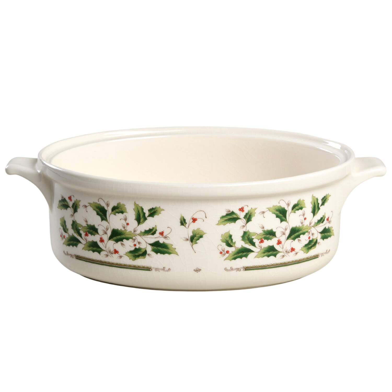 Holly Holiday 2 Quart Oval Covered Casserole No Lid by Royal Limited-1