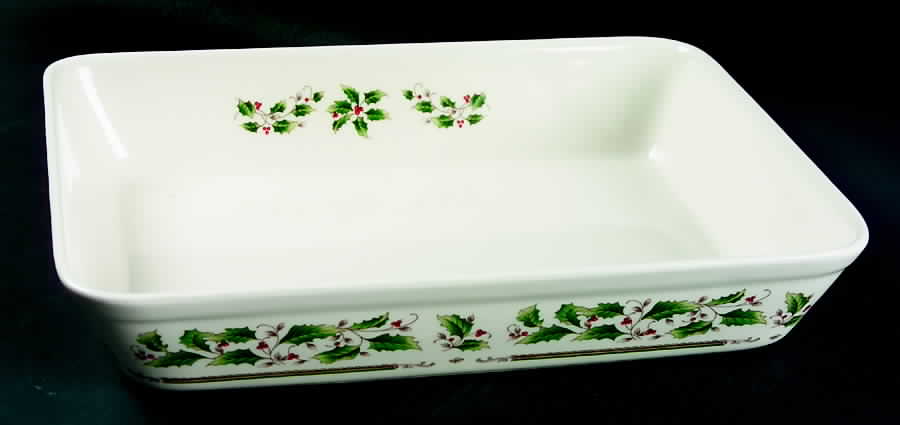 Holly Holiday 12" Rectangular Baker Oven to Table by Royal Limited-1