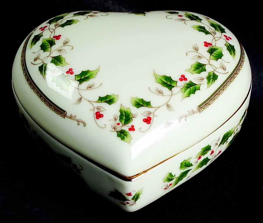 Holly Holiday Heart Shape Box & Lid by Royal Limited-1