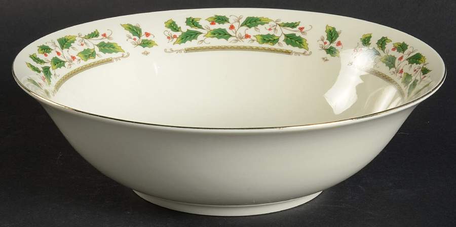 Holly Holiday 8" Round Vegetable Bowl by Royal Limited-1