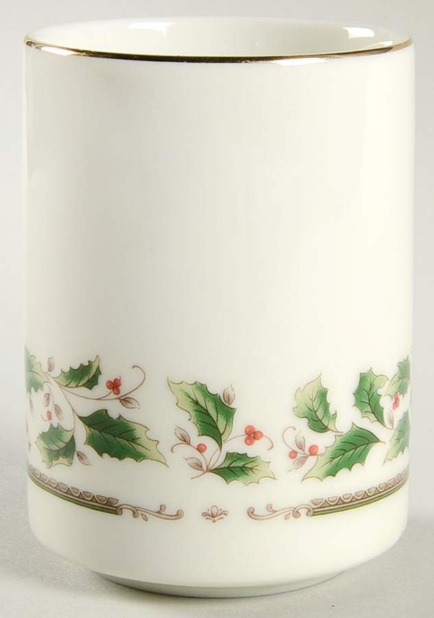 Holly Holiday China Bathroom Tumbler by Royal Limited-1