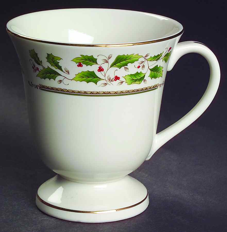 Holly Holiday Footed Mug by Royal Limited-1