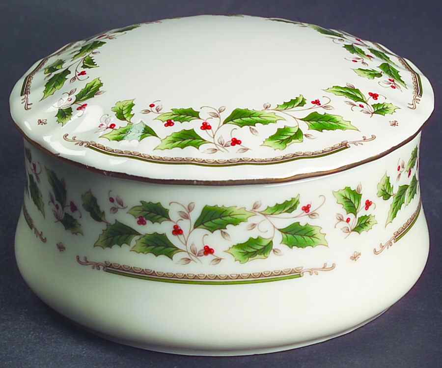 Holly Holiday Round Box & Lid by Royal Limited-1