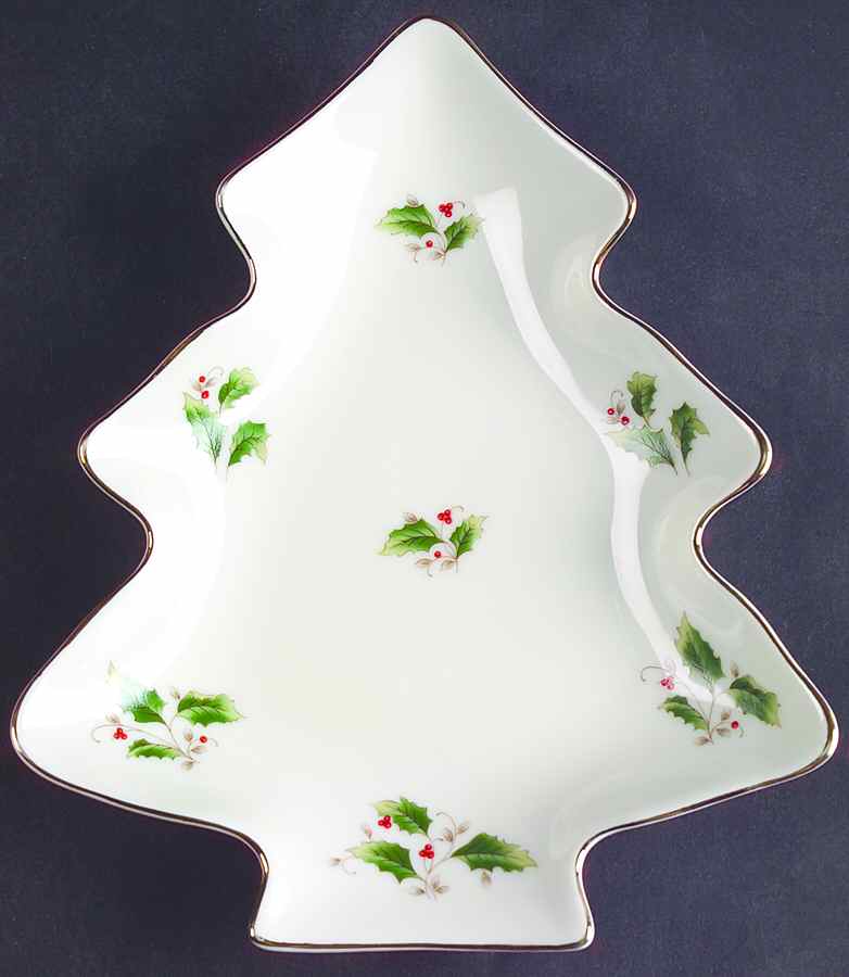 Holly Holiday 1 Part Medium Tree Shaped Dish by Royal Limited-1