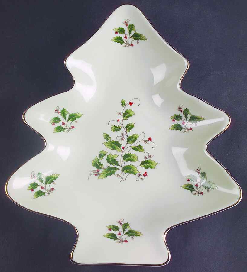 Holly Holiday Large Tree Shaped Dish by Royal Limited-1