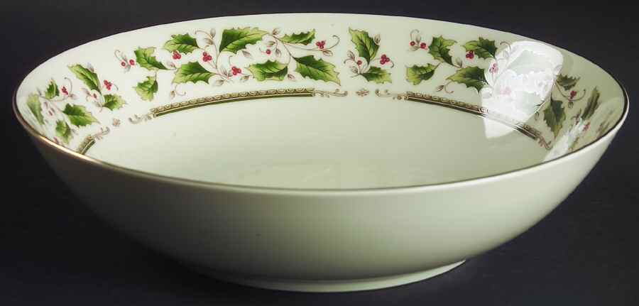 Holly Holiday 9" Round Vegetable Bowl by Royal Limited-1