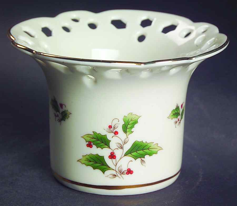 Holly Holiday Small Pierced Votive Candleholder by Royal Limited-1