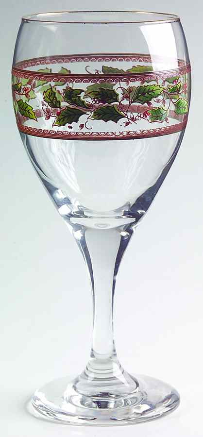 Holly Holiday 10 Oz Glassware Goblet by Royal Limited-1