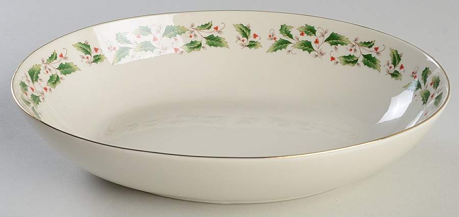 Holly Holiday 9" Oval Vegetable Bowl by Royal Limited-1