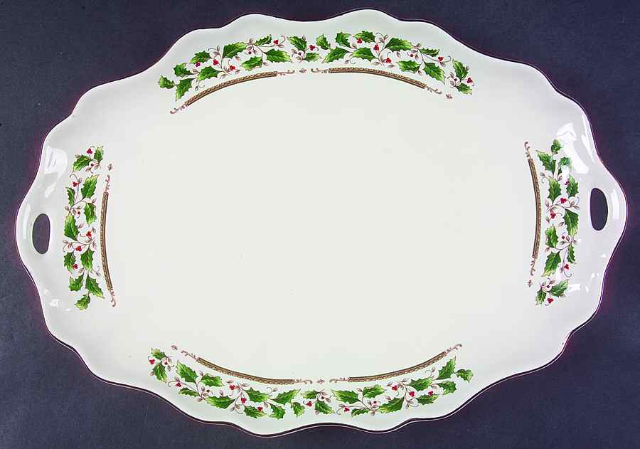 Holly Holiday 13" Oval Tray by Royal Limited-1