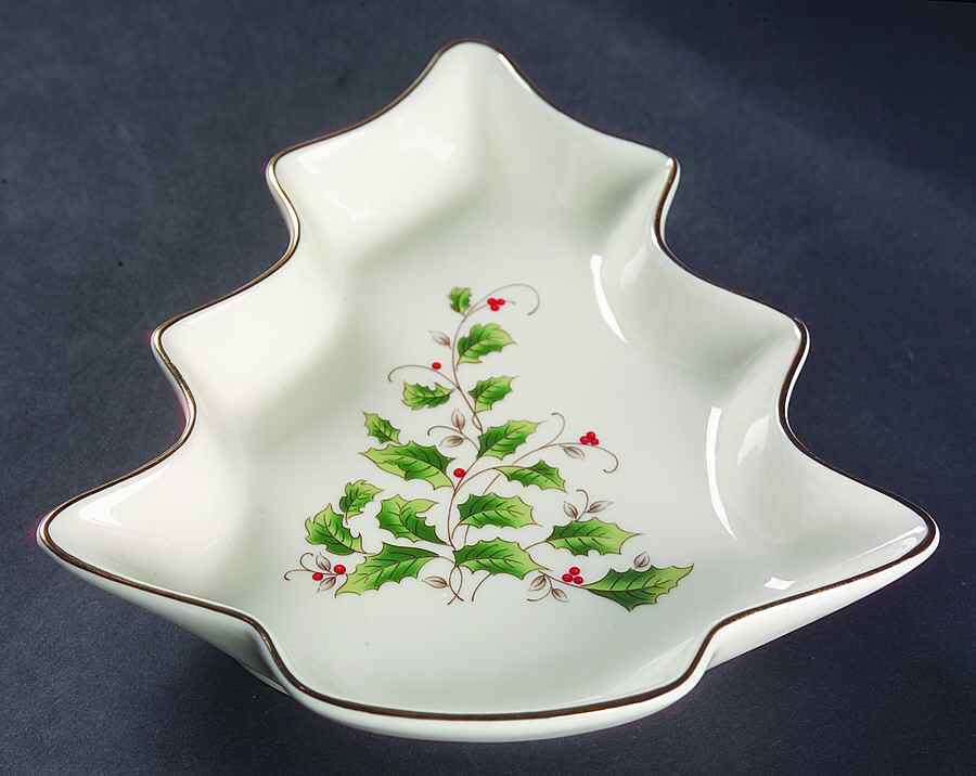 Holly Holiday 1 Part Medium Tree Shaped Dish by Royal Limited-1