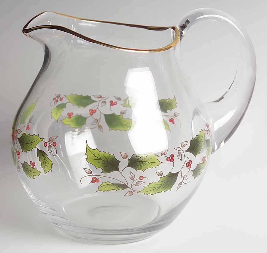 Holly Holiday 64 Oz Glassware Pitcher by Royal Limited-1