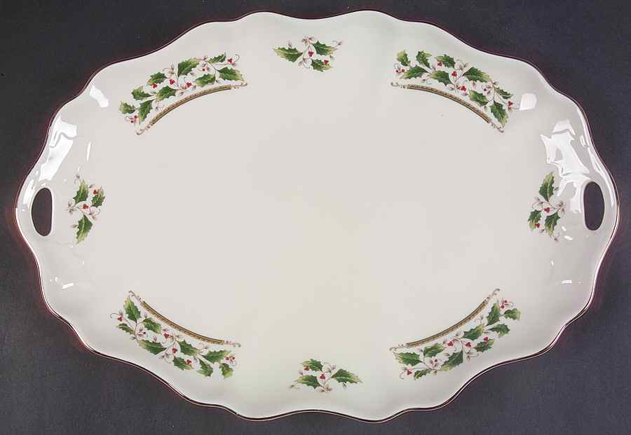 Holly Holiday 13" Oval Tray by Royal Limited-1