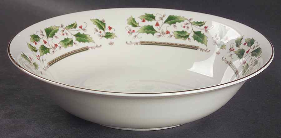 Holly Holiday 9" Round Vegetable Bowl by Royal Limited-1