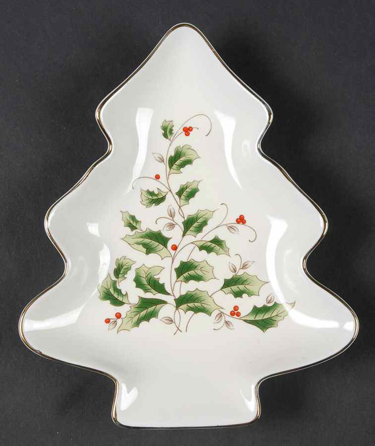 Holly Holiday Small Tree Shaped Dish by Royal Limited-1