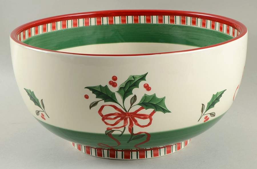 Holly Holiday 11" Large Salad Serving Bowl by Royal Limited-1